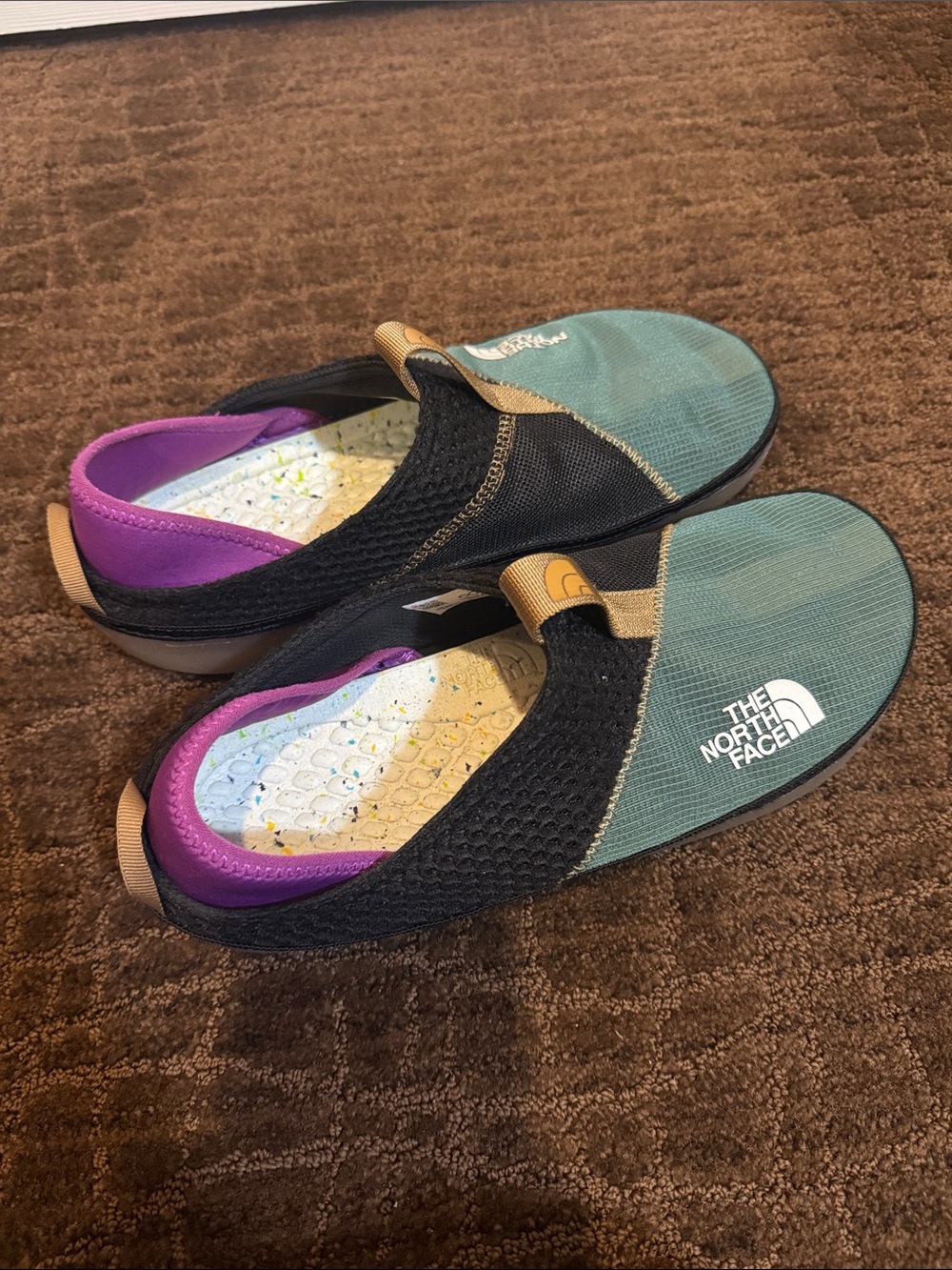The North Face Base Camp Mule Teal and Black Slip-On Unisex Size 9M 11W